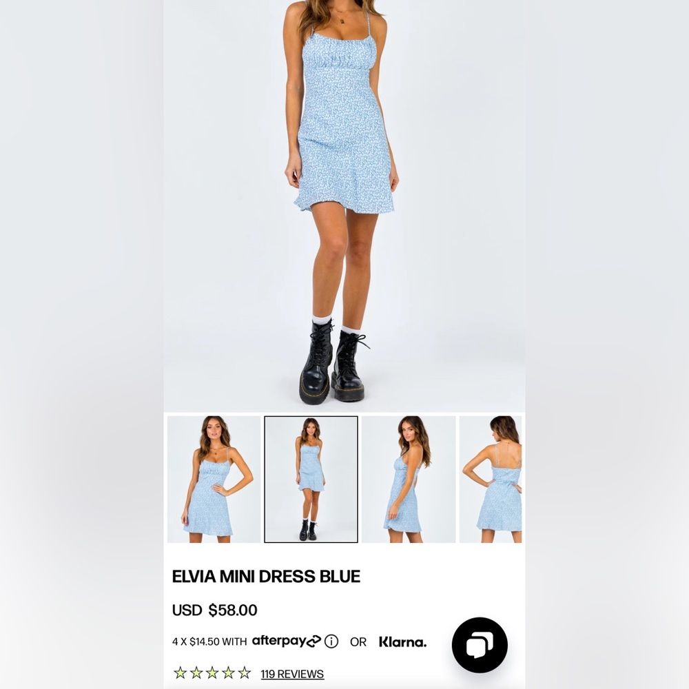 Princess Polly Elvia Mini Dress Blue 4